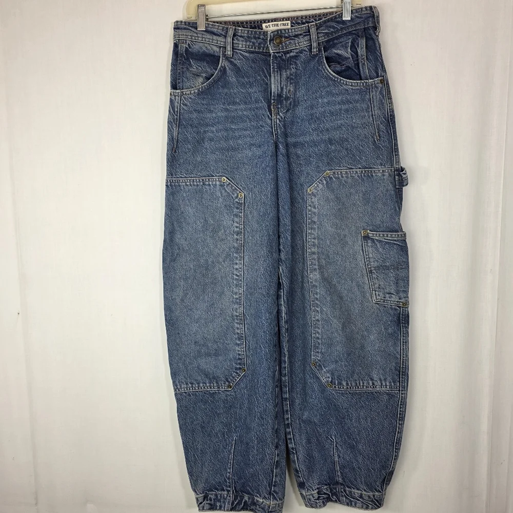 Free People We The Free Loren High Rise Carpenter Barrel Jeans - 27 - Picture 2 of 11